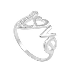 Anel em Prata 925 Love com Zircônias - PL2417