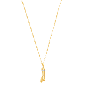 Colar em Banho de Ouro 18k Figa com Zircônias - CL1374