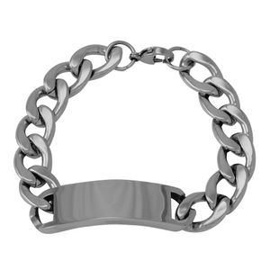 Pulseira em Aço Elos com Placa - PL1266
