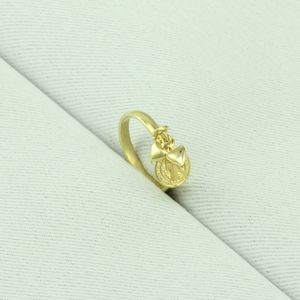 Anel em Banho de Ouro 18k Berloques Medalinha São Bento e Coração - PL2682