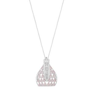 Colar em Prata 925 N. Senhora com Cristal Rosa - PL2879