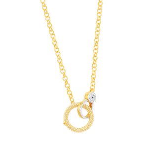 Colar Chocker em Banho de Ouro 18k Mosquetão com Zircônias - PL7990
