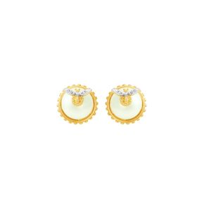 Brinco em Banho de Ouro 18k Pérola com Abelha - PL7997