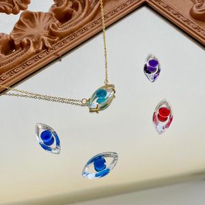 Colar em Banho de Ouro 18k Olho Grego Lilás - PL8927