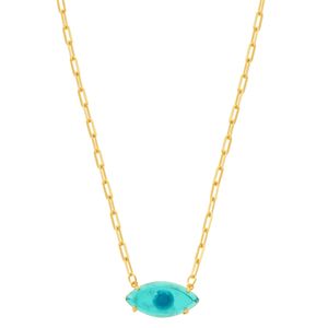 Colar em Banho de Ouro 18k Olho Grego Verde - PL8938