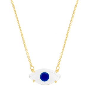 Colar em Banho de Ouro 18k Olho Grego Azul - PL8928