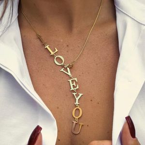 Colar em Banho de Ouro 18k Gravata I Love You - PL9097