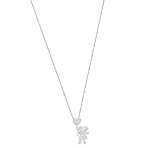 Colar em Prata 925 Menina com Balão de Coração com Zircônias - CL1599