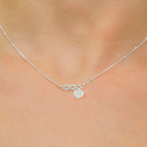 Colar em Prata 925 Infinito e Coração - PL15757