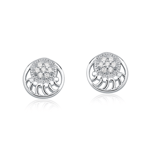 Brinco em Prata 925 Onda Delicada Cravejada com Zircônias - PL19108