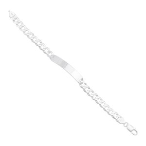 Pulseira Masculina em Prata 925 Elos Grumet com Placa - PL19697