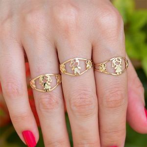 Anel em Prata 925 com Banho de Ouro 18K Menina - PL19966