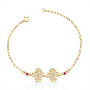 Pulseira em Prata 925 com Banho de Ouro 18K Meninas - PL19975