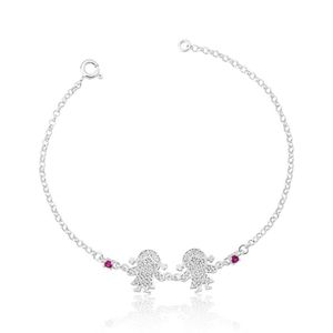 Pulseira em Prata 925 Meninas Cravejada com Zircônias - PL19976