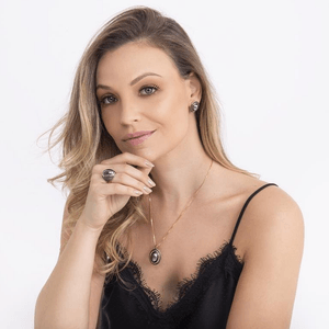 Conjunto em Banho Ouro 18K Pérola Shell Grafite - PL20901