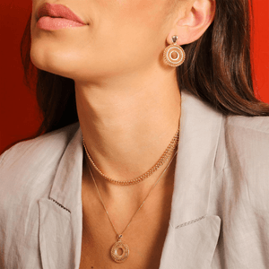Conjunto em Banho Ouro 18K Redondo Vazado - PL21145