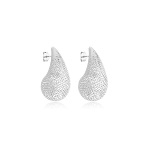 Brinco em Prata 925 Gota Renda Italiana G - PL21249