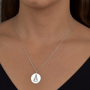 Colar Medalha Redonda com N. Sra. Aparecida em Prata 925 - PL21644