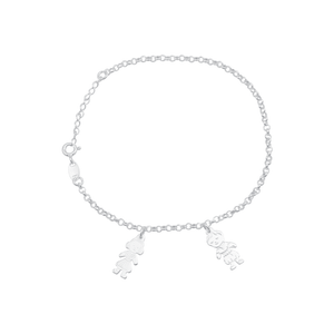 Pulseira em Prata 925 Menino e Menina - PL21385
