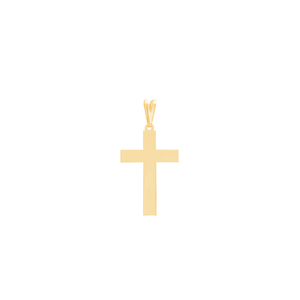 Pingente Cruz Lisa Grande em Banho de Ouro 18K - PL22210