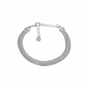 Pulseira Fita Laminada em Banho de Ródio - PL22612