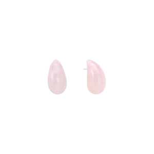 Brinco de Gota Quartzo Rosa em Prata 925 - PL22119