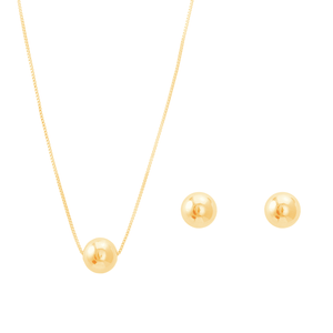 Conjunto Bola em Banho de Ouro 18K - PL22920