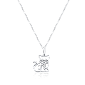 Colar Gatinho com Zircônias em Prata 925 - PL23099
