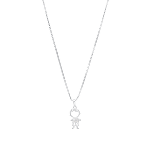 Colar Menino com Zircônias em Prata 925 - PL21691