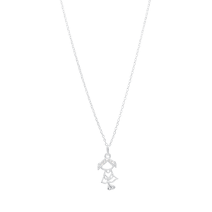 Colar Menina com Zircônias em Prata 925 - PL21638