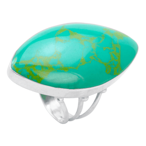 Anel Losango Turquesa em Prata 925 - PL23121