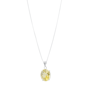 Colar Oval Zircônias Citrino 1,5CM em Prata 925 - PL23482