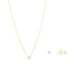 Conjunto Ponto de Luz em Banho de Ouro 18K - PL23677