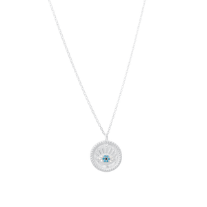 Colar Medalha Olho Grego em Prata 925 - PL24019