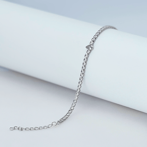 Pulseira Riviera com Gota em Banho de Ródio - PL24330