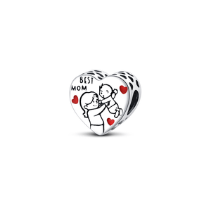 Berloque Moments Coração Mãe e Filho em Prata 925 - PL24559