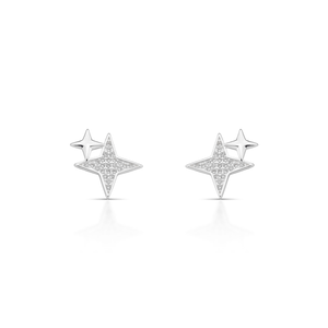 Brinco Estrela Cravejada em Prata 925 - PL24194