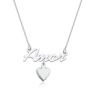 Colar Manuscrito Amor em Prata 925 - PL24826