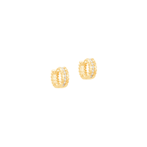 Argola Click com Zircônias P em Banho de Ouro 18K - PL24423